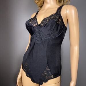 Charnos Shimmery Satin Shaper Control Bodysuit Lace Size Small Superfit Full Cup